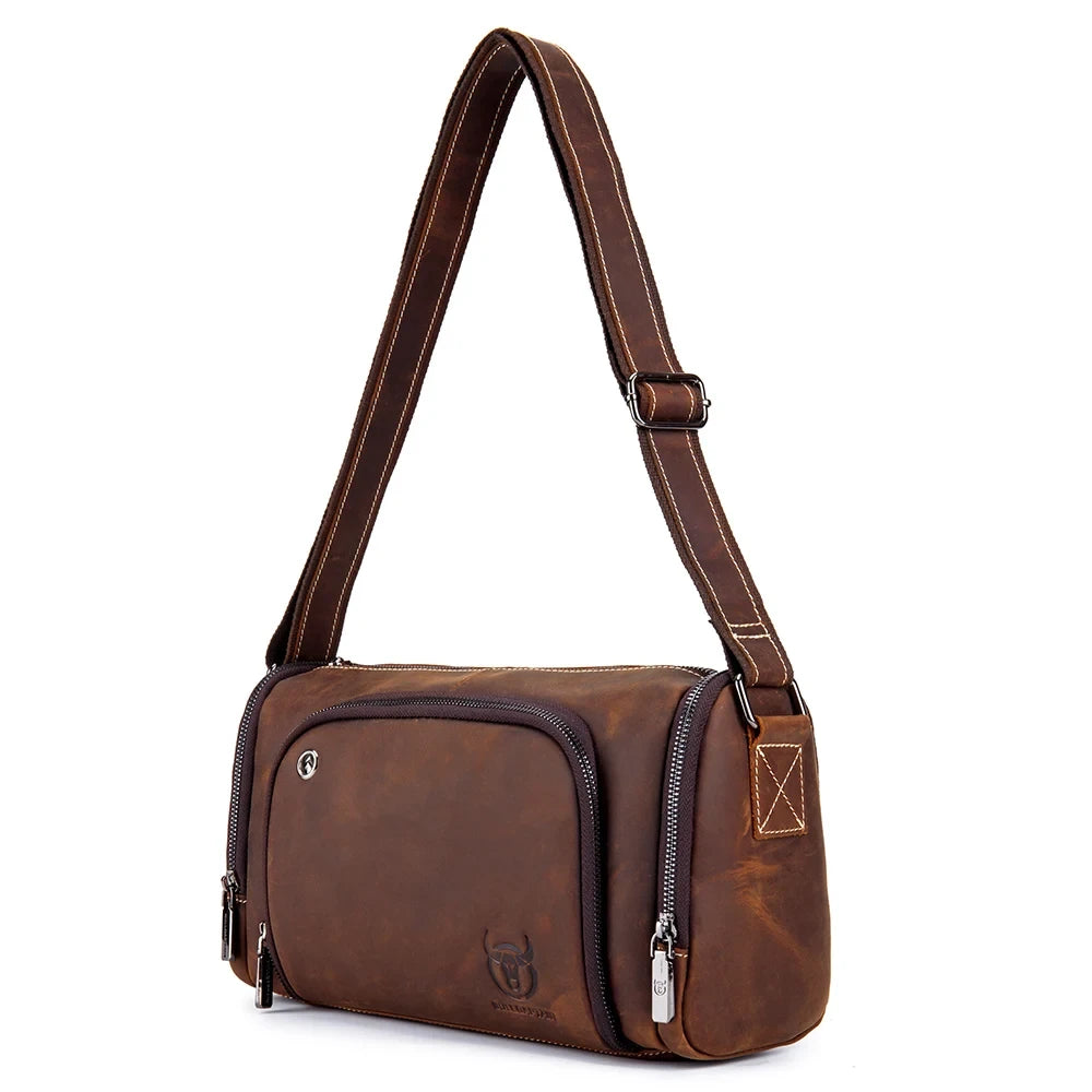 Bolsa De Ombro Masculina Com Alça em Couro Modelo Urban Nomad