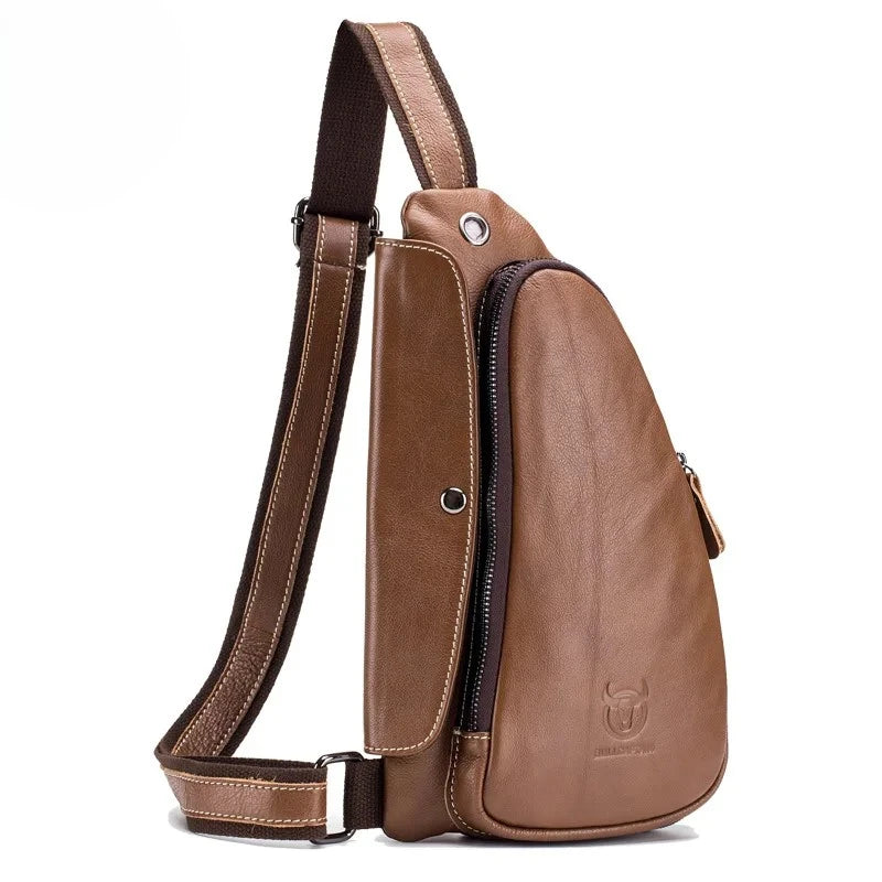 Shoulder Bag Masculina BullCaptain em Couro Modelo Saxon