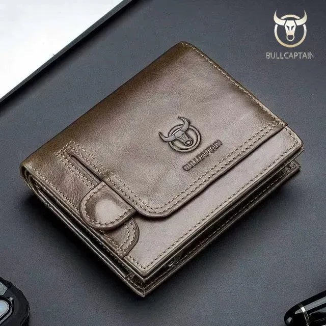 Carteira Masculina Compacta BullCaptain Original em Couro Modelo Forge