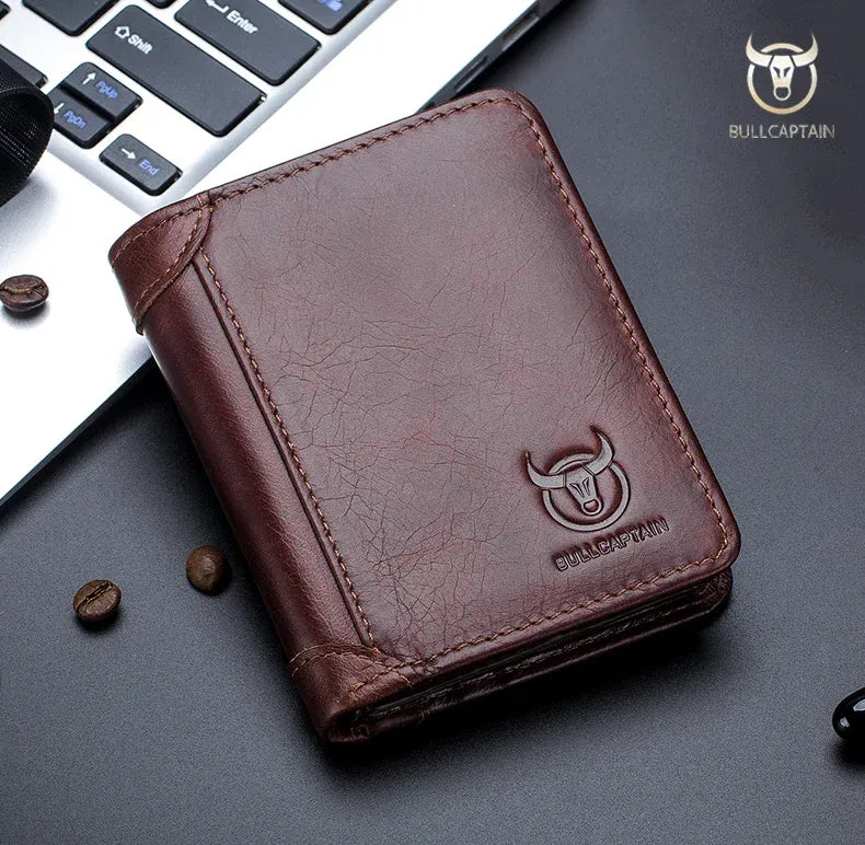 Carteira Masculina BullCaptain Original em Couro Modelo Heritage Bifold