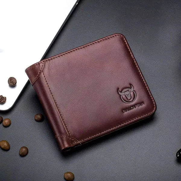 Carteira Masculina Slim BullCaptain Original em Couro Modelo Slate