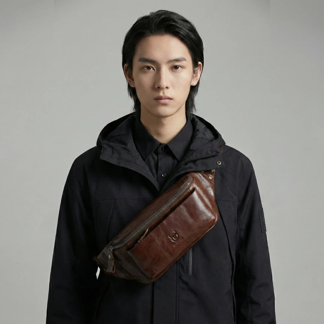 Pochete Masculina em Couro Modelo Ridge