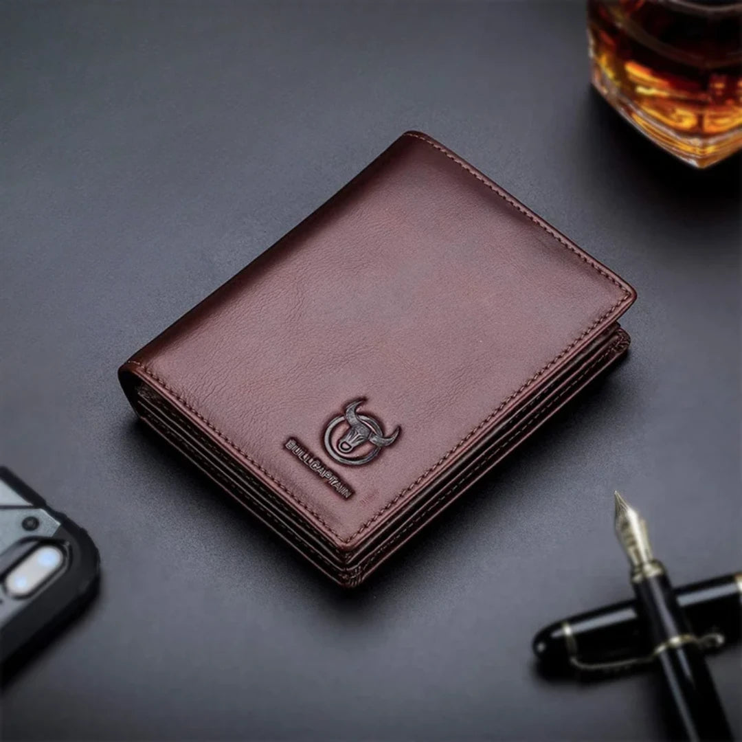 Carteira Masculina BullCaptain Original em Couro Modelo Monarch