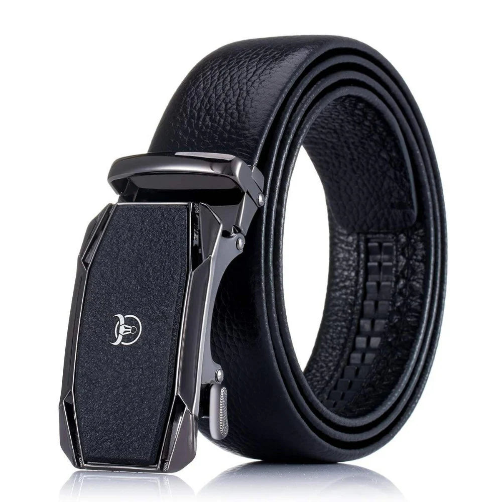 Cinto Masculino BullCaptain em Couro Legítimo Modelo Steel Black