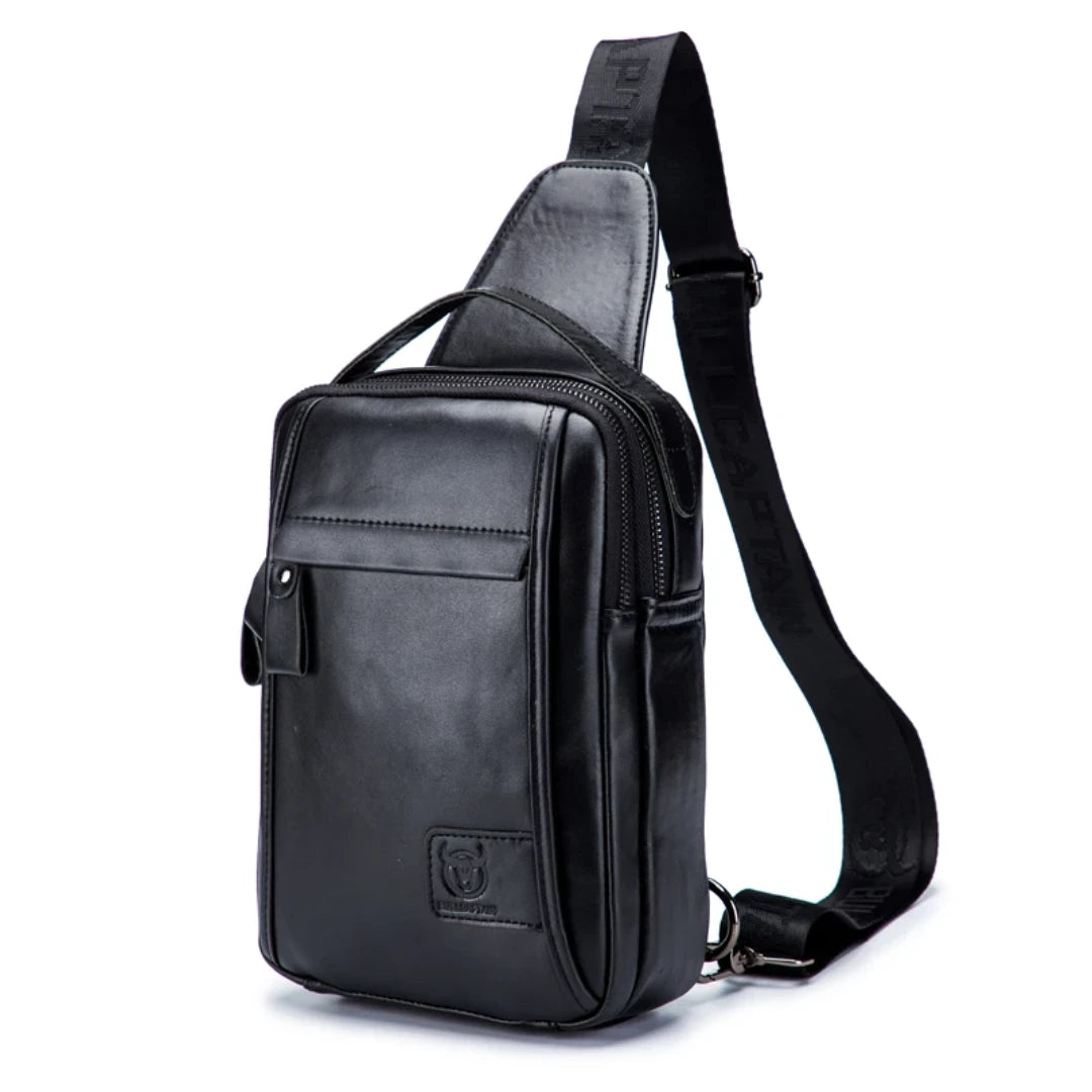 Shoulder Bag Masculina BullCaptain em Couro Modelo Vanguard