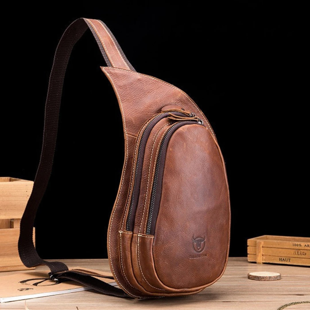 Shoulder Bag Masculina BullCaptain em Couro Modelo Rider
