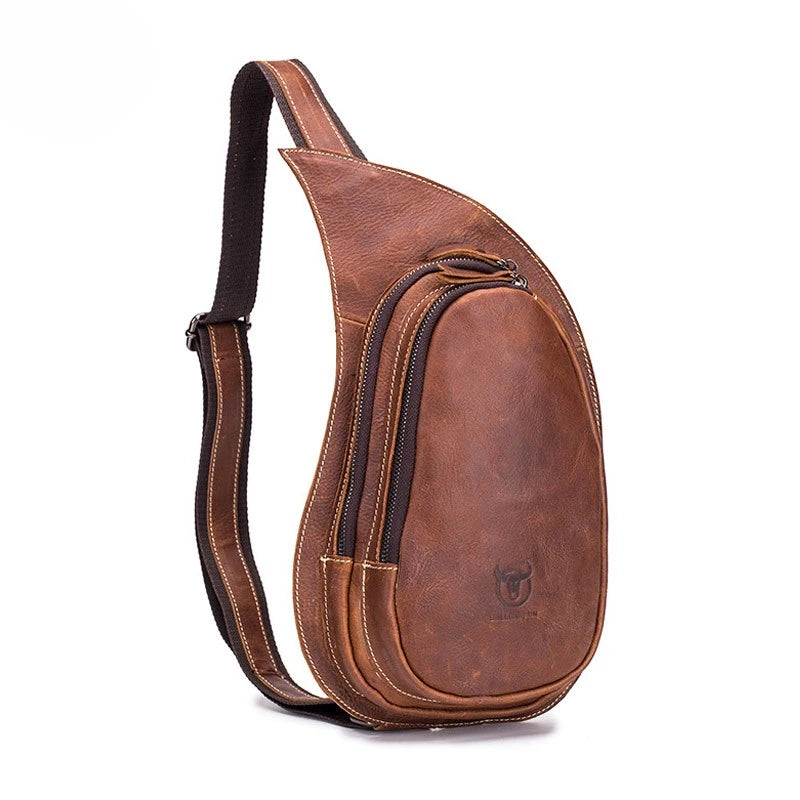 Shoulder Bag Masculina BullCaptain em Couro Modelo Rider
