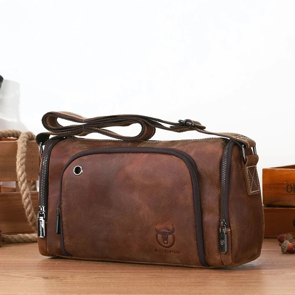 Bolsa De Ombro Masculina Com Alça em Couro Modelo Urban Nomad