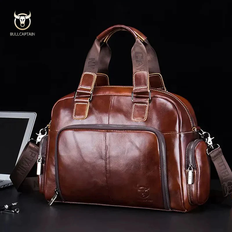 Bolsa De Ombro Masculina em Couro Modelo Ironvault