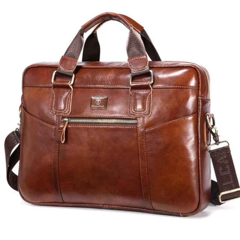 Bolsa De Ombro Masculina em Couro Modelo Prestige Voyager