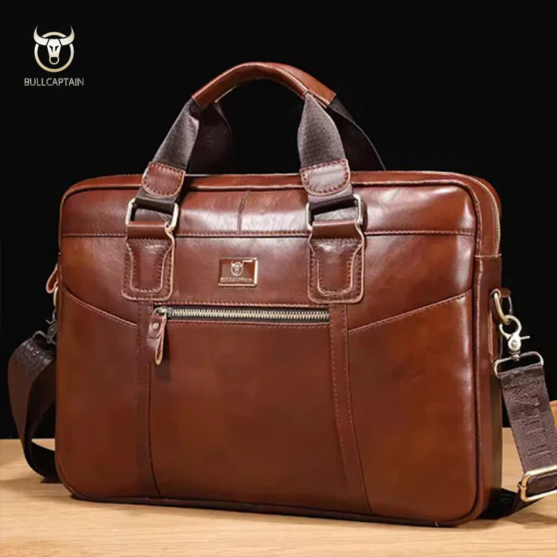 Bolsa De Ombro Masculina em Couro Modelo Prestige Voyager