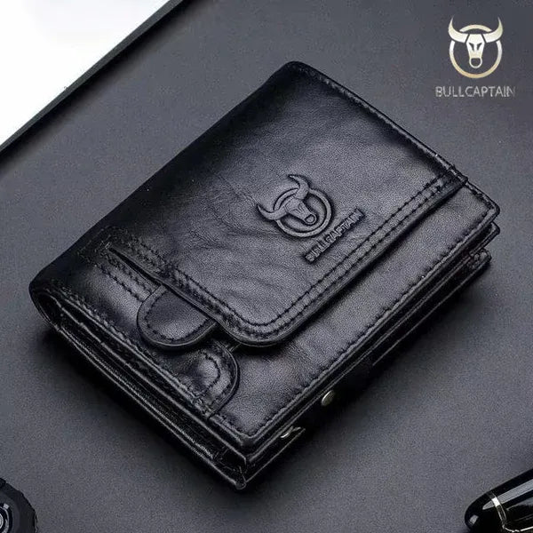 Carteira Masculina Compacta BullCaptain Original em Couro Modelo Forge