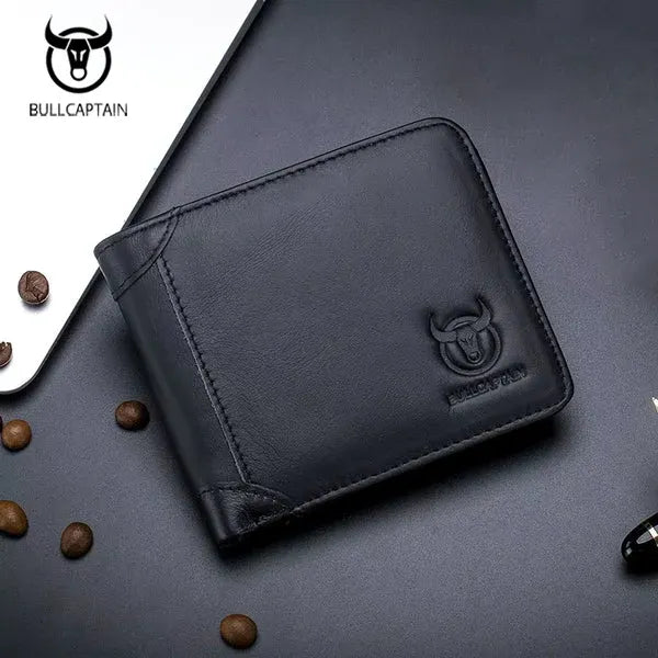 Carteira Masculina Slim BullCaptain Original em Couro Modelo Slate
