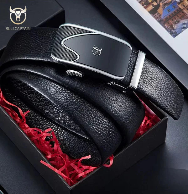 Cinto Masculino BullCaptain em Couro Legítimo Modelo Iron Black