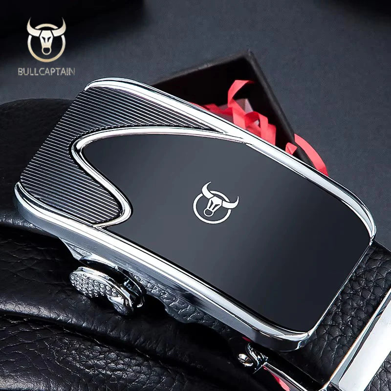 Cinto Masculino BullCaptain em Couro Legítimo Modelo Iron Black