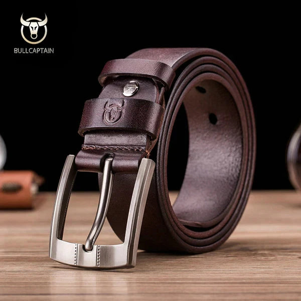 Cinto Masculino BullCaptain Original em Couro Legítimo Modelo Arden