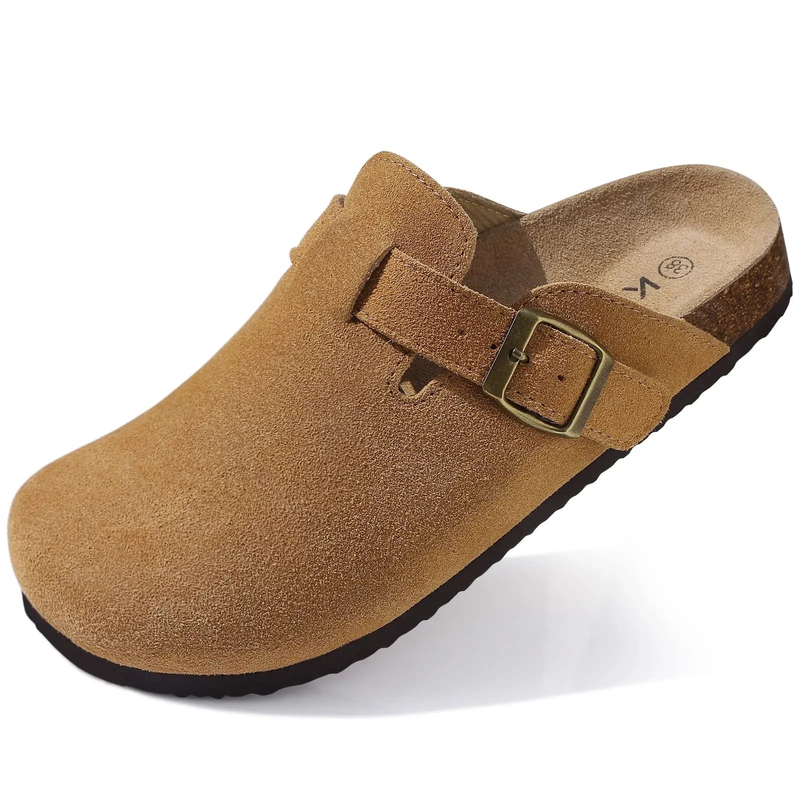 Sandália Papete Masculina em Couro Suede Canyon Caqui