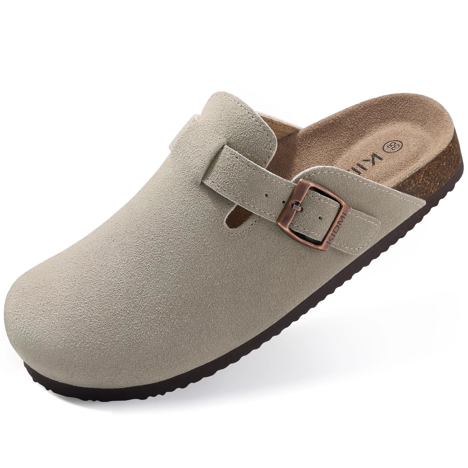 Sandália Papete Masculina em Couro Suede Canyon Cinza