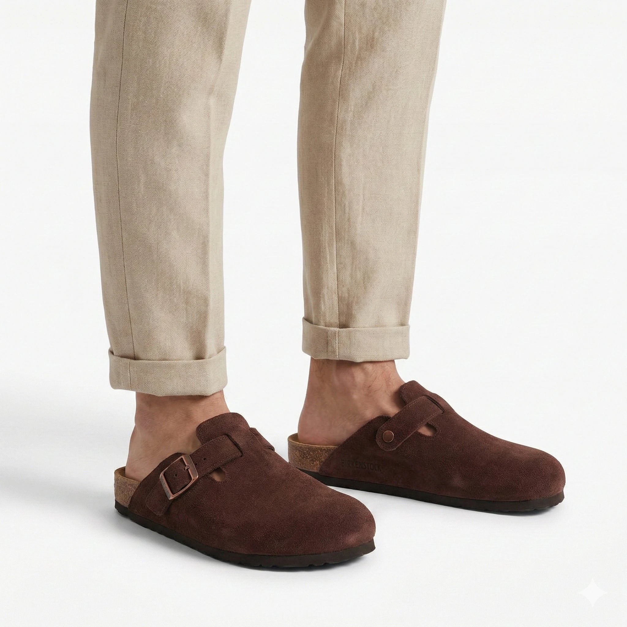 Sandália Papete Masculina em Couro Suede Canyon Marrom