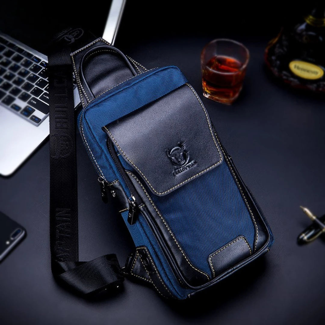 Shoulder Bag Masculina BullCaptain em Couro Modelo Crossfire